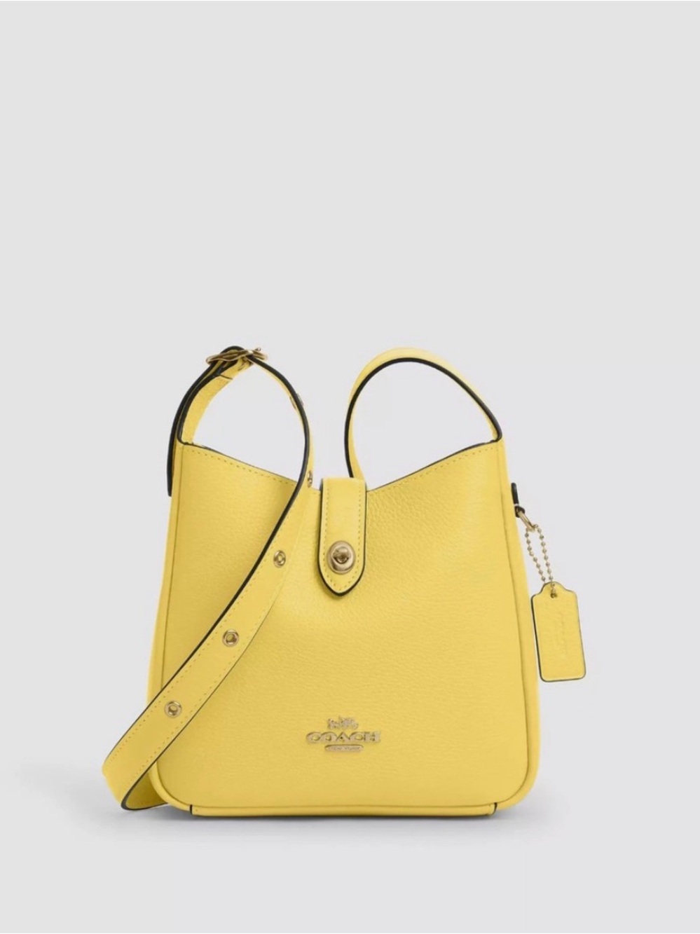Coach Yellow Hadley Leather Bucket Shoulder Bag